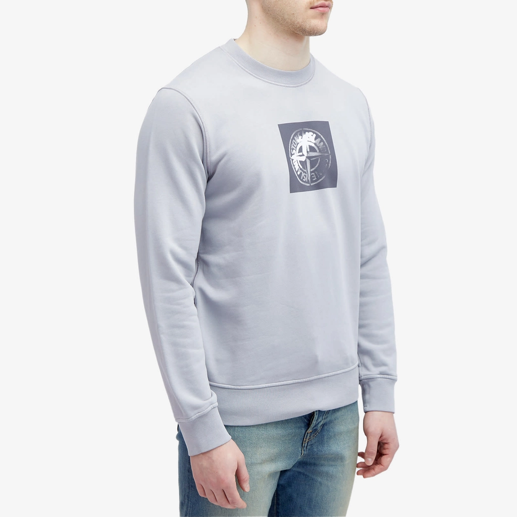 Stone Island Men's Institutional One Badge Print Crew Sweat Dust